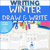 Winter Directed Drawing Writing Prompts - Print and Cursiv