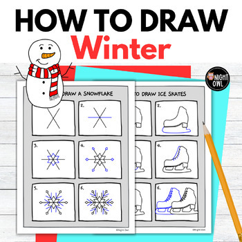 How to draw a scenery of winter season.Step by step (easy draw)