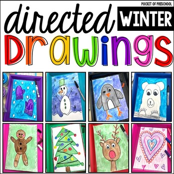 Preview of Winter Directed Drawings: Winter, Polar Animal, Christmas, Hanukkah, Valentine's