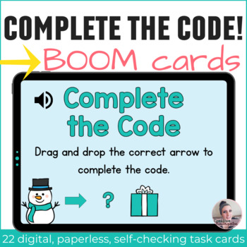 Preview of Winter Directional Coding Activities Digital Task Cards with Boom Cards