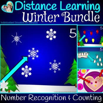 Preview of Winter Distance Learning Number Recognition Bundle 