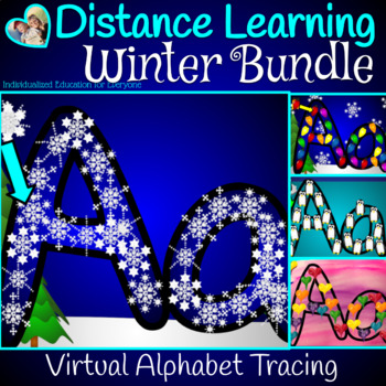 Preview of Winter Distance Learning Virtual Alphabet Tracing Bundle