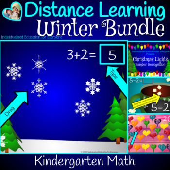 Preview of Winter Distance learning Kindergarten Math Activities Bundle XL A1A2