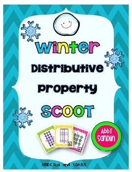 Preview of Winter Distributive Property SCOOT Game {3.MD.C.7c & 3.OA.B.5}
