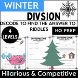 Winter Division Code Game Packet with Riddles, Grade 4 Mod