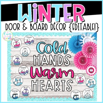 Preview of Winter Bulletin Board and Door Decor - Editable