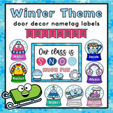 Winter Door Decor | Editable Name Tag Labels | Bulletin Board