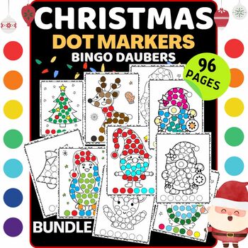 Preview of Winter Dot Markers Bingo Daubers Activity Winter Coloring Games BUNDLE