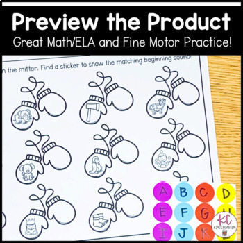 Winter Dot Sticker Math and ELA Activities