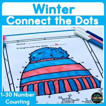 Preview of Winter Dot to Dot Counting to 30 | Winter Math Counting Activity