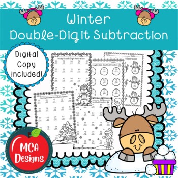 Preview of Winter Double Digit Subtraction