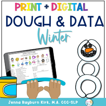 Preview of Winter Dough & Data Mats: Google Slides No Print & Printable Play Dough Mats