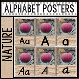 Nature Alphabet Poster Burlap Hessian / Reggio