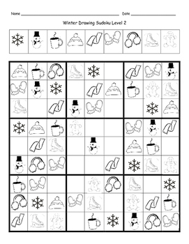 Preview of Winter Drawing Sudoku (4 Levels)