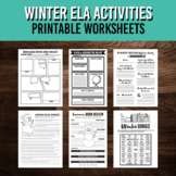 Winter ELA Activity Bundle | English Class Activities for 