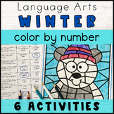 Winter ELA Color by Number Activity - Printable Coloring Pages