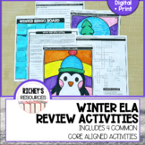 Winter ELA Content Review Activities Middle School Digital