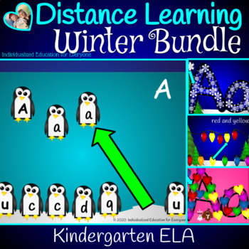 Preview of Winter ELA Distance Learning Kindergarten Bundle