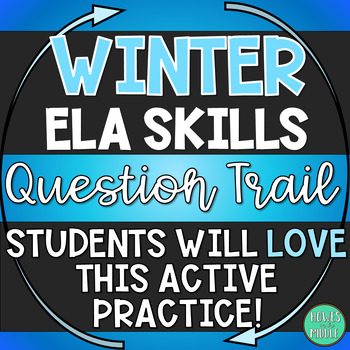 Preview of Winter ELA Question Loop & Trail for Active Learning - Theme, Plot, & More!