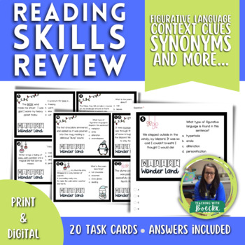 Preview of Winter Reading Task Cards - ELA Test Prep
