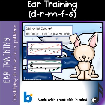 Preview of Winter  Ear training Do-Re-Mi-Fa-So  Digital  Task Cards in Boom Cards™