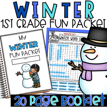 Preview of Winter Early Finisher Fun Packet | 1st Grade | NO PREP | Puzzles & Games