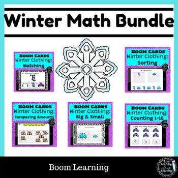 Preview of Winter Early Math Skills | Boom Card Bundle