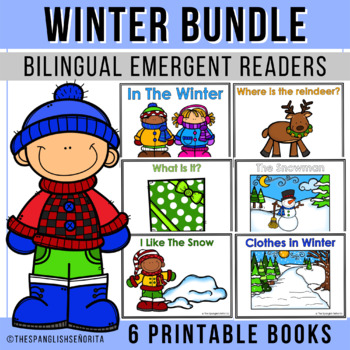 Preview of WINTER Easy Reader Book Bundle (Bilingual: English & Spanish)