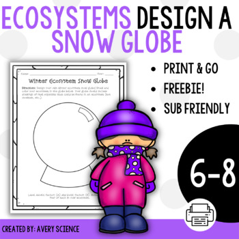 Preview of Winter Ecosystem Snow Globe Fun Holiday Activity