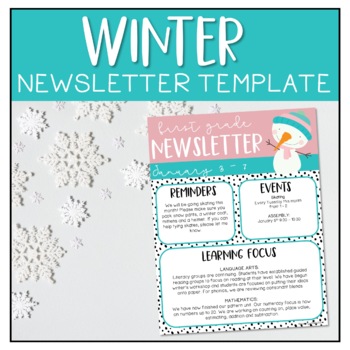 Preview of Winter Editable Classroom Newsletter | January