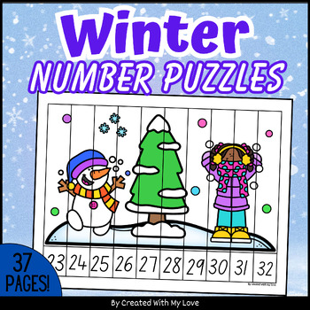 Preview of Winter Editable Sequence Number Puzzles, January Ordering Numbers Activity