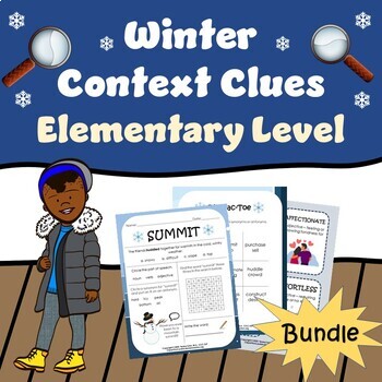 Preview of Winter Elementary Tier 2 Vocabulary Activity BUNDLE (Grades 3-6)