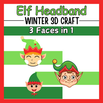 Preview of Winter Elf Headbands | 3 Different faces Designs in 1 Pack December bands craft