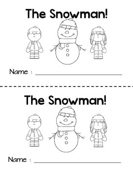 Winter Emergent Reader, The Snowman! With Sequence Activity ESL