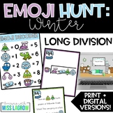 Winter Emoji Hunt Long Division with Remainders Fourth Gra