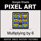 Winter Emoji: Multiply by 6 - Google Sheets Pixel Art