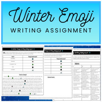 Preview of Winter Emoji Writing Assignment ❄️