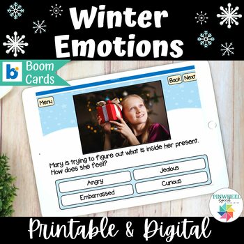 Preview of Winter Emotions Boom Cards™ Feelings Speech Therapy Pragmatics Social Skills