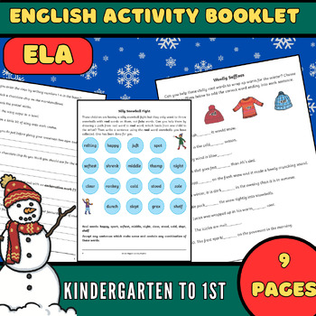 Preview of Winter English Activity Booklet,New Years Printables ,Back From Winter Break