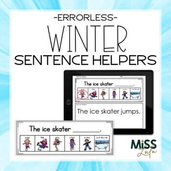 Preview of Winter Errorless Sentence Helpers + Google Slides Distance Learning