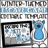 Winter Escape Room Editable Template - Escape the Yeti
