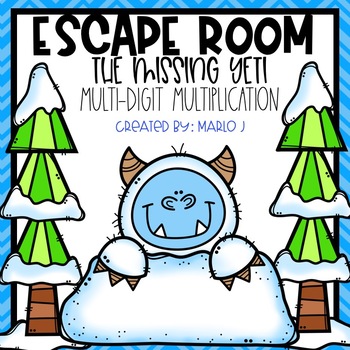 Preview of Winter Escape Room Multi-Digit Multiplication