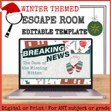 Winter Escape Room Template | Christmas | Middle High Scho