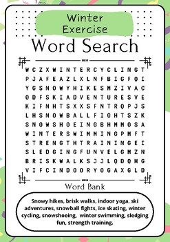 Exercise Word Search Puzzle