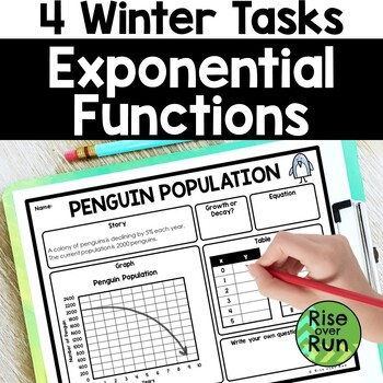 Preview of Winter Exponential Functions Worksheets with Multiple Representations