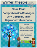 Winter FREEBIE - Close Read Comprehension Passages with Co