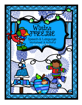 Preview of Winter FREEBIE Speech Language Worksheet Activity