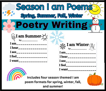 Preview of I Am Season Poetry Templates | Winter, Spring, Summer, Fall
