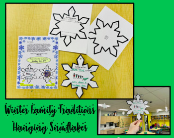 Preview of Winter Family Traditions Holiday -Hanging Snowflake & Parent Letter - Craft
