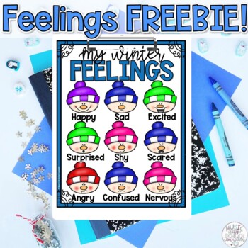 Preview of Winter Feelings & Emotions Snowman Poster FREEBIE for Counseling & SEL